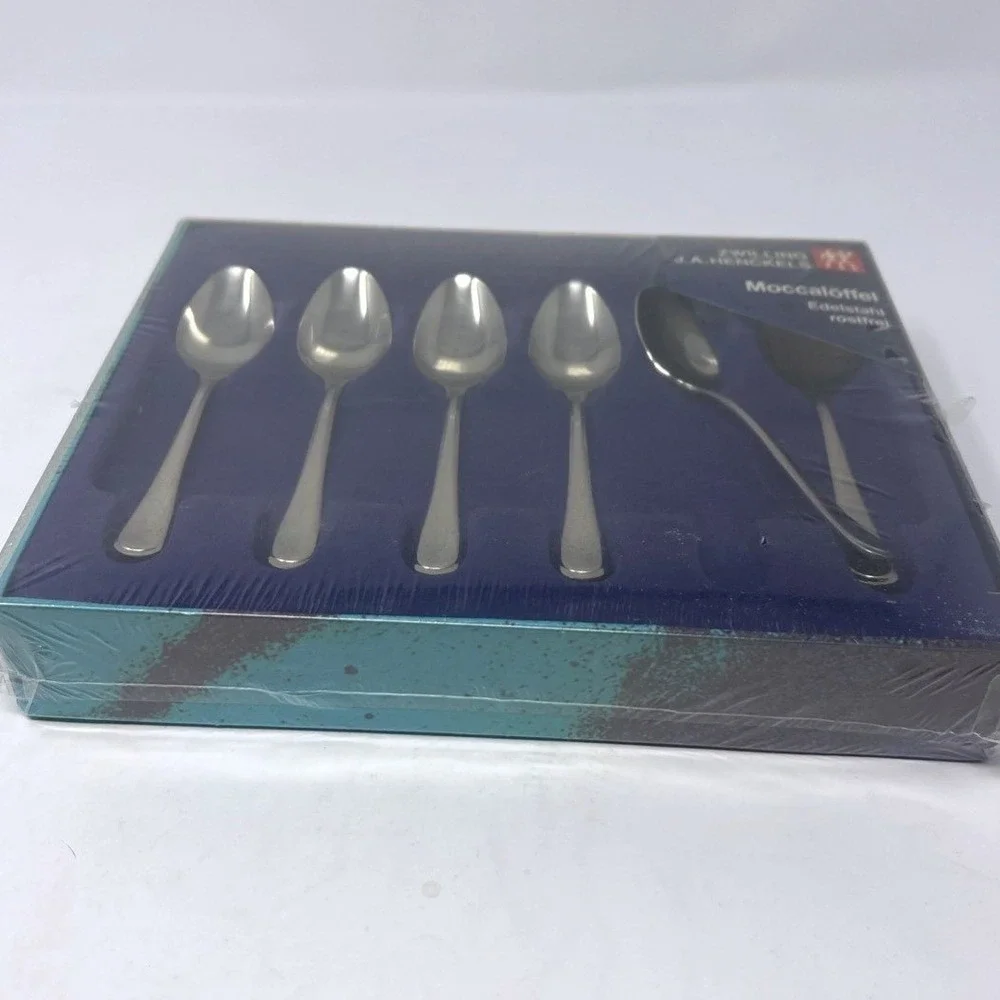 Zwilling J.A. Henckels Mocca Espresso Spoons Set of 6 NOS 02757-127 Rare Vintage